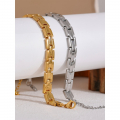 Yhpup 316l Stainless Steel Charm Polished Chain Golden Bracelet Bangle Statement Wide Pvd Adjustable Wrise Jewelry Women Gift - Bracelets - AliExpress