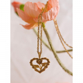 Yhpup Charm Stainless Steel Heart Hollow Cast Flower Pendant Gold Plated France Necklace Waterproof Fashion Chic Jewelry Women| |   - AliExpress