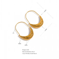 Yhpup Gold Stainless Steel Drop Dangle Hoop Earrings Ear Hook Tarnish Free Minimalist Metal Texture For Women Fashion Jewelry - Hoop Earrings - AliExpress