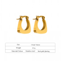 Yhpup 316l Stainless Steel Jewelry Fashion Square Geometric Hoop Earrings Charm Metal 18 K Women Earrings Bijoux Femme New - Hoop Earrings - AliExpress