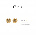 Yhpup Statement Metal Daisy Flower Stud Earrings Stainless Steel Golden Texture Fashion Chic Jewelry Orecchini Donna бижутерия|Stud Earrings|   - AliExpress