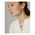 Yhpup Stainless Steel Green Aventurine Pendant Necklace Stylish 18 K Plated Metal Collar Necklace Бежутерия Женская Колье Gift - Necklace - AliExpress