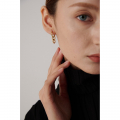 Yhpup Stainless Steel Round Huggie Earrings Minimalist Golden Metal Texture Unusual  for Women Charm Jewelry украшения бижутерия|Drop Earrings|   - AliExpress