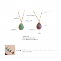 Yhpup Water Drop Amethyst Green Aventurine Natural Stone Necklace Stainless Steel Fashion Charm Pendant Jewelry Tarnish Free - Necklace - AliExpress