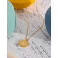 Yhpup Waterproof Round Moon Pendant 18k Gold Plated Fashion Stainless Steel Short Chain Necklace 2022 Charm Statement Jewelry - Necklace - AliExpress