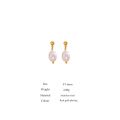 Yhpup Wholesale Stainless Steel Natural Pearl Drop Earrings Water Proof Chic Charm Fashion Small Golden Cheap Jewelry for Women|Drop Earrings|   - AliExpress