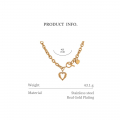 Yhpup Gold Stainless Steel Heart Collares Statement Metal Texture Geometric Chain Collar Necklace For Women Anniversary Gift New - Necklace - AliExpress