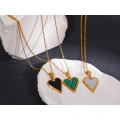 Yhpup Acrylic Natural Shell Heart Pendant Necklace Stainless Steel Jewelry Fashion Chain Collar Necklace Girlfriend Gift 2022 - Necklace - AliExpress