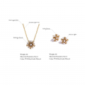 Yhpup Romantic Imitation Pearls Zircon Flower Stainless Steel Golden Pendant Necklace Stud Earrings Fashion Charm Jewelry Set - Jewelry Sets - AliExpress