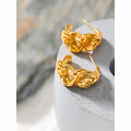 Gold Color Steel Hoop Earrings | Stainless Steel Unusual Hoops - Statement Metal Gold - Aliexpress