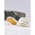 Enamel Earrings Women Stainless Steel | Stainless Steel Stud Earrings - White Color - Aliexpress