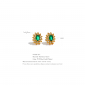 Yhpup Delicate Stainless Steel Green Cubic Zirconia Geometric Oval Flower Stud Earrings Classic Waterproof Fashion Charm Jewelry| |   - AliExpress