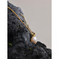 Yhpup Natural Pearl Metal Ball Pendant Stainless Steel Chic Necklace For Women Fashion Gold Color Charms Jewelry Bijoux Femme - Necklace - AliExpress