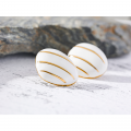 Enamel Earrings Women Stainless Steel | Stainless Steel Stud Earrings - White Color - Aliexpress