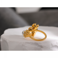 Yhpup Stainless Steel Fashion Charm Flower Ring For Women Personality Statement Finger Gold Color Waterproof Jewelry Accessories - Rings - AliExpress