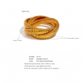 Yhpup 2023 Trendy Stainless Steel Elastic Cuban Chain Metal Punk Bracelet Bangle Gold Color Stylish Waterproof Statement Jewelry