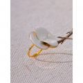 Yhpup Exquisite White Enamel Flower Fashion Chic Adjustable Ring for Women Stainless Steel Waterproof Temperament Jewelry Gift