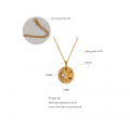 Yhpup Star Moon Pendant Necklace Golden Stainless Steel Chain Jewelry  for Woman Charm Crystal PVD Bijoux Gift