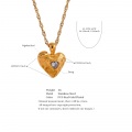 Yhpup Waterproof Jewelry Gift Stainless Steel Heart Love Pendant Necklace Fashion Collar 18K PVD Plated бежутерия женская колье