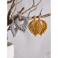 Yhpup Personality Fashionable Big Leaves Drop Dangle Earrings Waterproof Luxury Metal High-Grade Golden Jewelry Bijoux Women