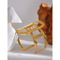 Yhpup 316l Stainless Steel Square Hollow Wide Cuff Bracelet Bangle 2023 Statement Geometric Gold Color Big Jewelry Gala Gift