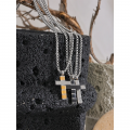 Yhpup Waterproof Christian Cross Men Pendant Stainless Steel Necklace Accessories Daily Classic High Quality Jewelry Bijoux Gift