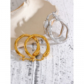 Yhpup 316l Stainless Steel Snake Hollow Hoop Earrings 2023 New 18K Gold Plated Fashion Animal Jewelry бижутерия для женщин 2023