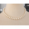 Yhpup Highlight Imitation Pearls No Peeling Beads Chain Handmade Waterproof Chic Necklace Stainless Steel Basic Fashion Jewelry