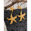 Yhpup New Stainless Steel Starfish Drop Dangle Statement Earrings Women Summer Holiday Beach High Qulity Attractive Jewelry