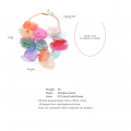 Yhpup Colorful Y2K Polyester Cloth Petal Flower Layered Overlay Handmade Bib Necklace Stainless Steel Summer Trend Jewelry Women