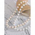 Yhpup Highlight Imitation Pearls No Peeling Beads Chain Handmade Waterproof Chic Necklace Stainless Steel Basic Fashion Jewelry