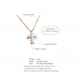 Yhpup Luxury Exquisite Stainless Steel Natural Pearl Fashion Cross Daily Necklace Jewelry Gift for Ladies Stylish Waterproof