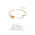 Yhpup Water Drop Big Torques Choker Cuff Necklace Distinctive Stainless Steel Temperament 18k Gold PVD Plated Party Jewelry