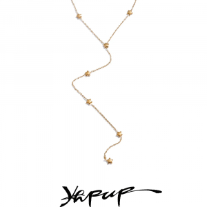 Yhpup Popular Stainless Steel Star Y Chain Long Thin Sexy Necklace Gold & Platinum Plated Chest Chain Summer Chic Jewelry 2025