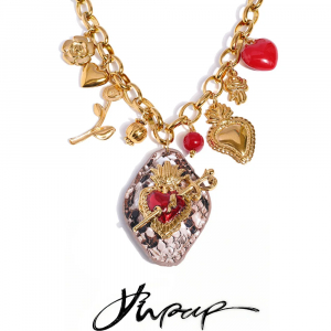 Yhpup Exclusive Design Acrylic Flower Heart Charm Necklace Pendant Women Stainless Steel Fashion Statement Collar Jewelry 2025